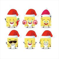 de kerstman claus emoticons met spiraal plein geel notebooks tekenfilm karakter vector