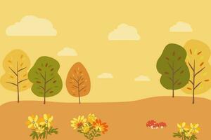 herfst bomen met warm toon achtergrond vector