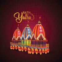 happy rath yatra van heer jagannath balabhadra en subhadra festival vector