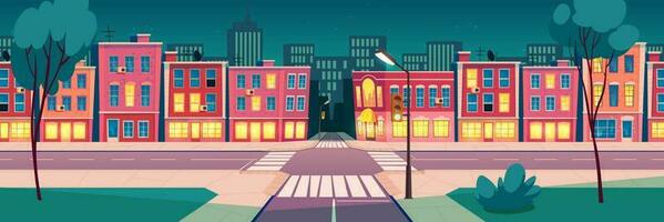 vector tekenfilm zomer nacht stad landschap
