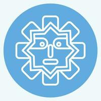 icoon masker. verwant naar Amerikaans inheems symbool. blauw ogen stijl. gemakkelijk ontwerp bewerkbare vector