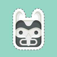 sticker lijn besnoeiing masker 2. verwant naar Amerikaans inheems symbool. gemakkelijk ontwerp bewerkbare vector