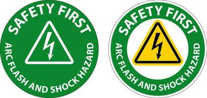 veiligheid eerste verdieping teken boog flash en schok risico vector