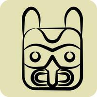 icoon masker 2. verwant naar Amerikaans inheems symbool. hand- getrokken stijl. gemakkelijk ontwerp bewerkbare vector