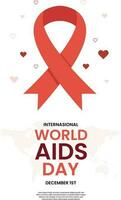 vlak schattig ontwerp vector wereld AIDS hiv dag 1 december