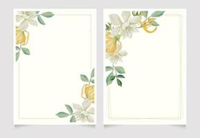 waterverf wit gardenia en Thais stijl bloem boeket goud schitteren krans kader vector