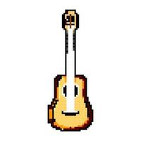 klassiek akoestisch gitaar spel pixel kunst vector illustratie