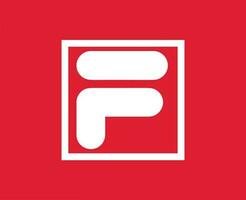 fila logo merk kleren symbool wit ontwerp mode vector illustratie met rood achtergrond