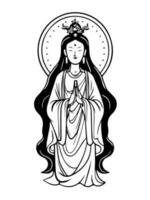 vector icoon van guanyin bodhisattva Aziatisch godheid