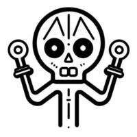 schattig voodoo pop zombie vector icoon