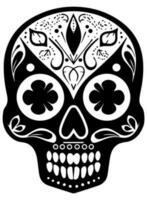 spaans erfgoed suiker schedel goudsbloem feestelijk dia de los Muertos vector icoon