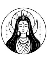 vector icoon van guanyin bodhisattva Aziatisch godheid