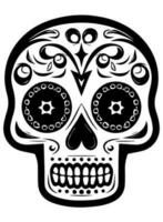 spaans erfgoed suiker schedel goudsbloem feestelijk dia de los Muertos vector icoon