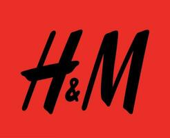 hm logo merk symbool zwart ontwerp hennes en Mauritz kleren mode vector illustratie met rood achtergrond