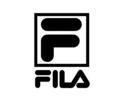 fila merk logo kleren symbool met naam zwart ontwerp mode vector illustratie