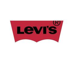 Levi's merk kleren logo rood en zwart symbool ontwerp mode vector illustratie