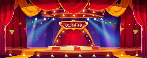 circus tekenfilm stadium met ring vector achtergrond