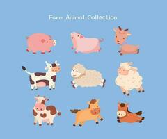 boerderij dieren verzameling, vector illustraties