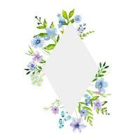 bloemen kader met blauw wilde bloemen vector