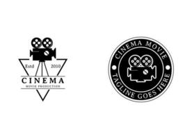 bioscoop logo ontwerp. film logo. rollen film met camera logo ontwerp sjabloon. vector