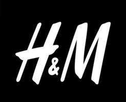 hm merk logo symbool wit ontwerp hennes en Mauritz kleren mode vector illustratie met zwart achtergrond