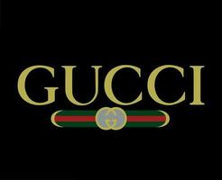 Gucci merk logo symbool met naam ontwerp kleren mode vector illustratie met zwart achtergrond