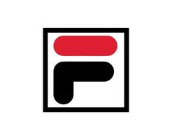 fila logo merk kleren symbool zwart en rood ontwerp mode vector illustratie
