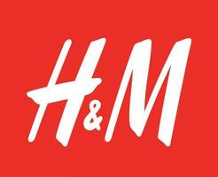 hm logo merk symbool wit ontwerp hennes en Mauritz kleren mode vector illustratie met rood achtergrond