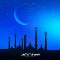 Abstracte Eid Mubarak religieuze blauwe achtergrond vector