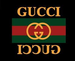 Gucci merk logo symbool kleren met naam ontwerp mode vector illustratie met zwart achtergrond