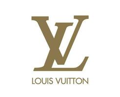 louis vuitton merk logo met naam symbool bruin ontwerp kleren mode vector illustratie