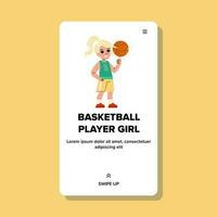 basketbal speler meisje vector