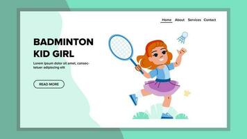 badminton kind meisje vector