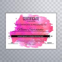 Abstracte aquarel certificaat ontwerpsjabloon vector