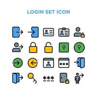 login set pictogram pixel perfect vector