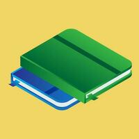 groen en blauw boeken in 3d stijl. vector