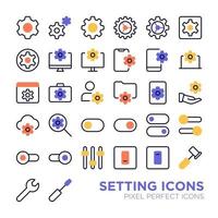 basisinstelling pixel perfect pictogram vector