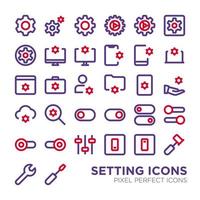 basisinstelling pixel perfect pictogram vector