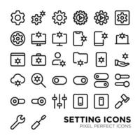 basisinstelling pixel perfect pictogram vector