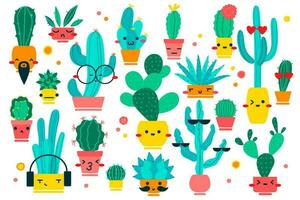 cactussen tekening reeks vector