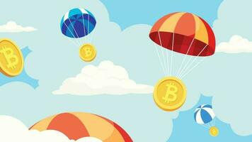 crypto airdrop vlak ontwerp vector