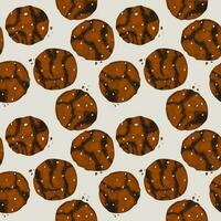 naadloos achtergrond met brownie koekjes patroon, bakkerij vector