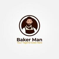 bakker logo vector ontwerp, bakker karakter ontwerp, chef logo, geschikt voor uw restaurant bedrijf logo