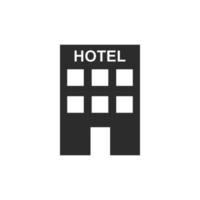 hotel pictogram vlakke stijl geïsoleerd op een witte achtergrond vector