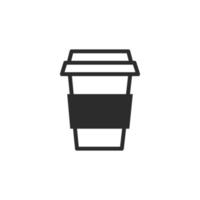 koffie pictogram vlakke stijl geïsoleerd op een witte achtergrond vector