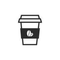 koffie pictogram vlakke stijl geïsoleerd op een witte achtergrond vector
