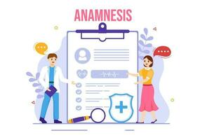 anamnese systeem vector illustratie voor informatie over de ziekte en gezondheidszorg databank in vlak tekenfilm hand- getrokken landen bladzijde Sjablonen