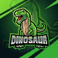 dinosaurus esport mascotte logo ontwerp vector