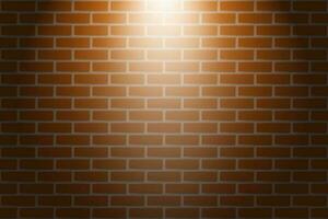 oranje steen muur structuur achtergrond met licht van spotlight vector