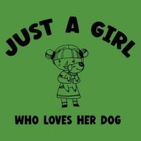alleen maar een meisje wie liefdes haar hond - hond minnaar t-shirt ontwerp vector
